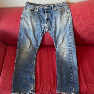 Distressed medium wash Levi’s 514, 34 waist, 32 inseam